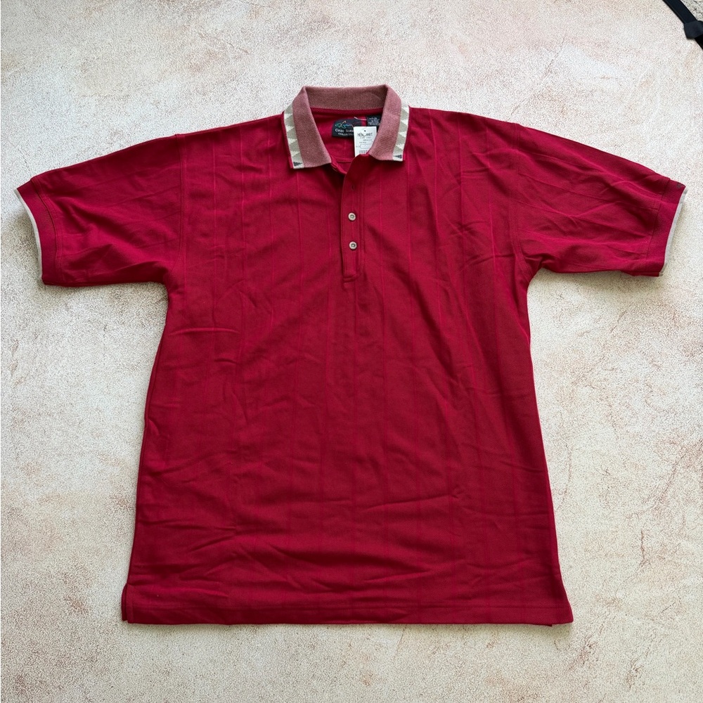 Greg Norman Collection Red Polo with Contrast Trim